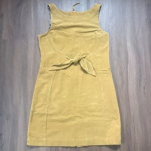 Anthropology mustard corduroy dress